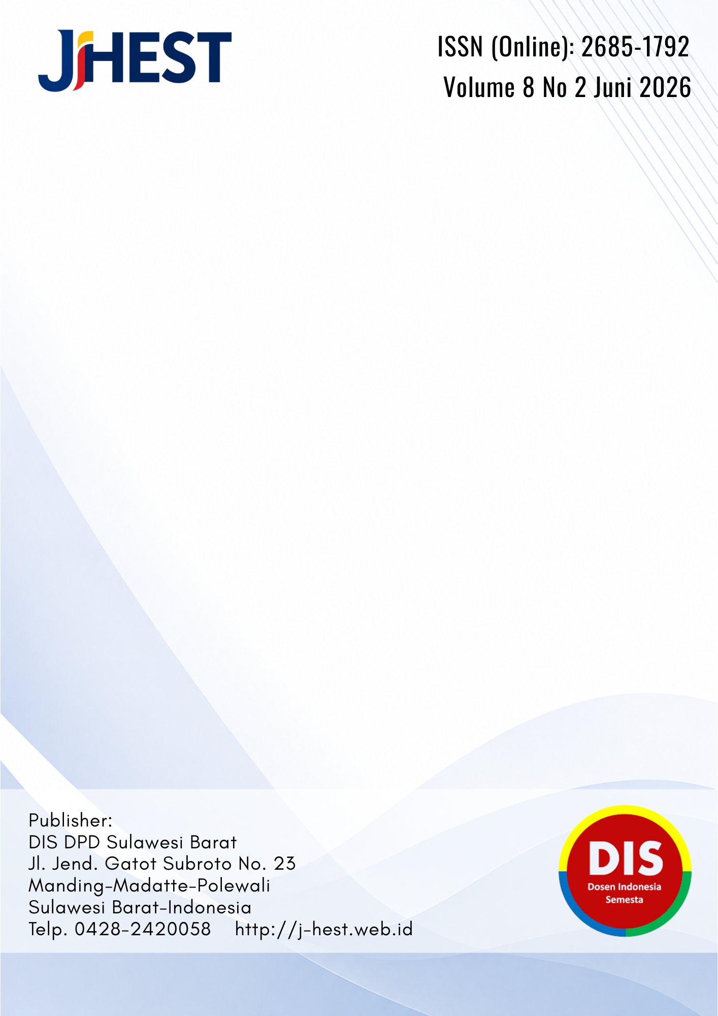 					View Vol. 8 No. 2 (2026): Journal of Health, Education, Economics, Science, and Technology
				